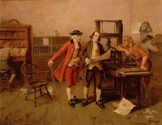 Benjamin Franklin, stampatore, c.1928